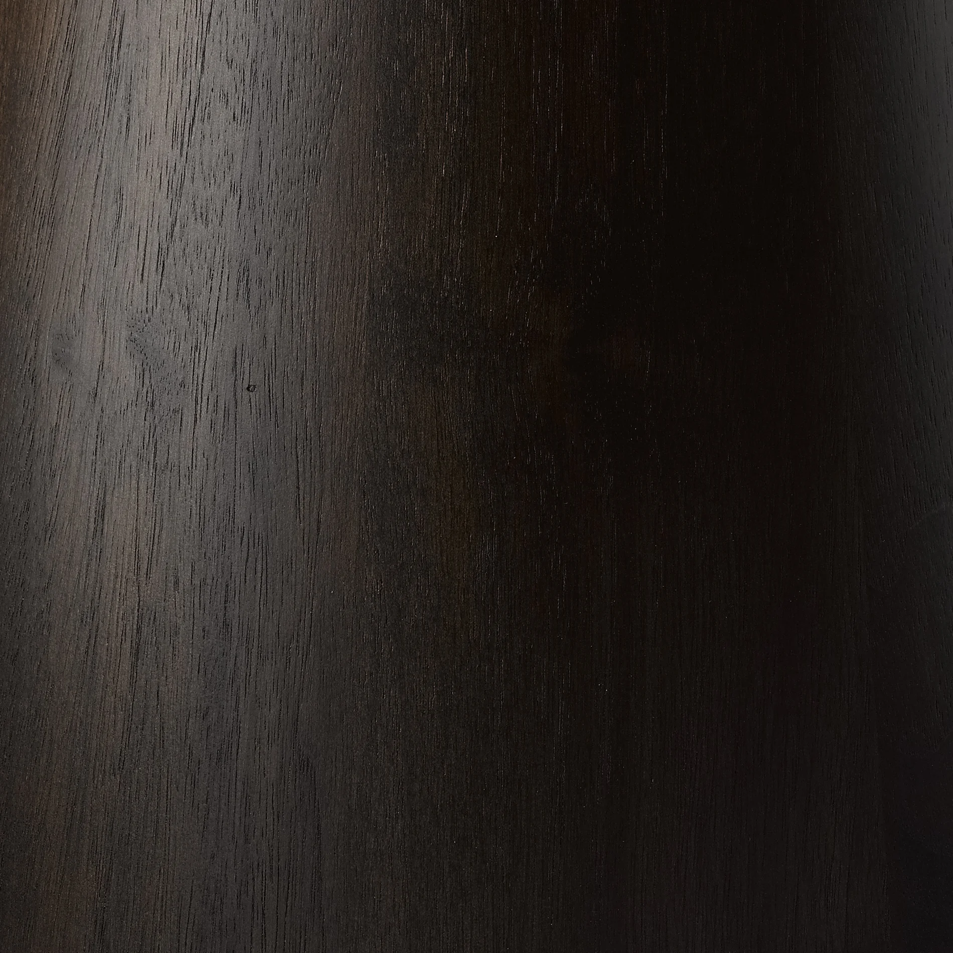 EBONISED WALNUT - Stained to a rich cocoa with the natural colour tone and grain still visible. Finished with a clear lacquer to a 10% sheen level.
