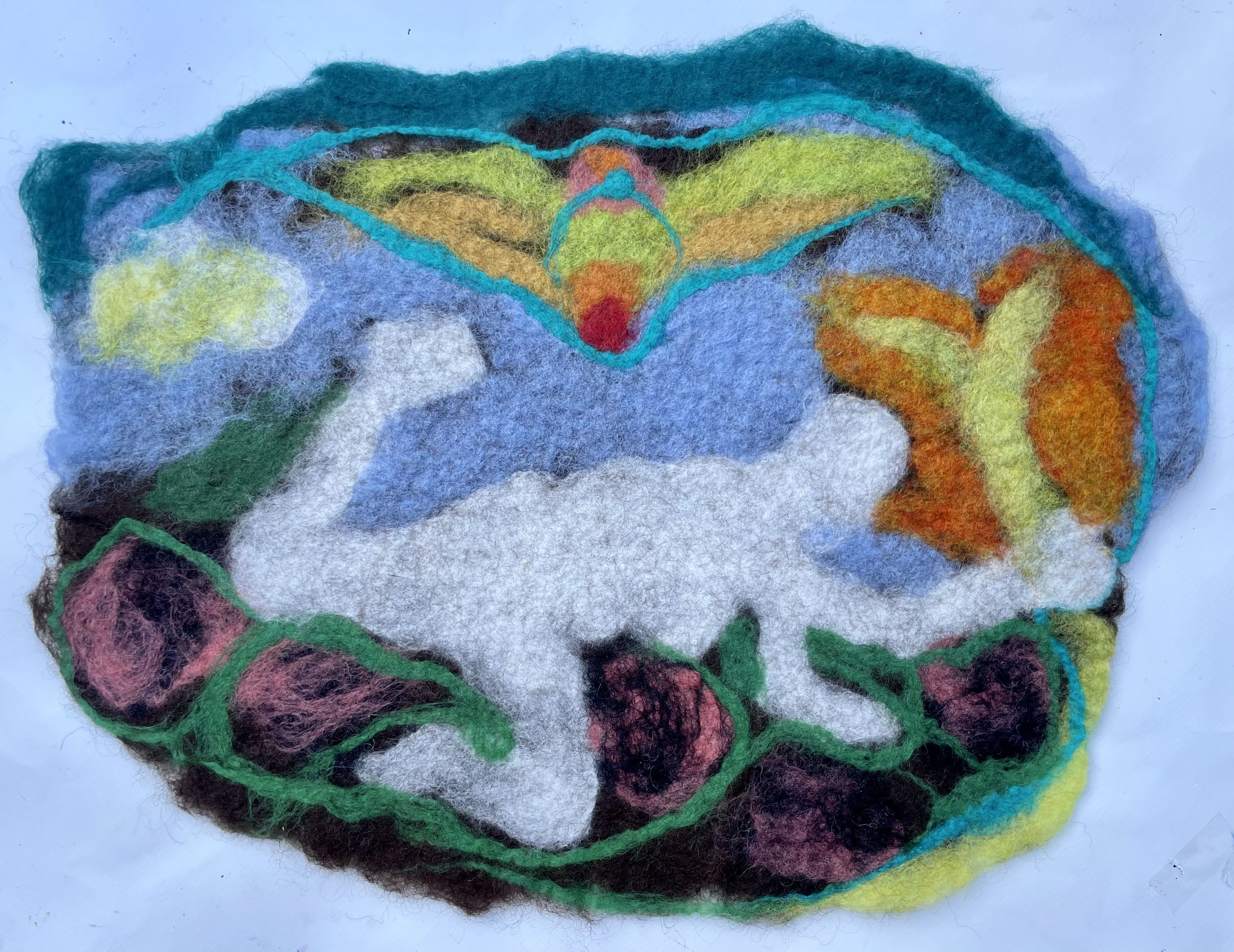  Mother earth, Wolle gefilzt, 2026, 40 x 57 cm   