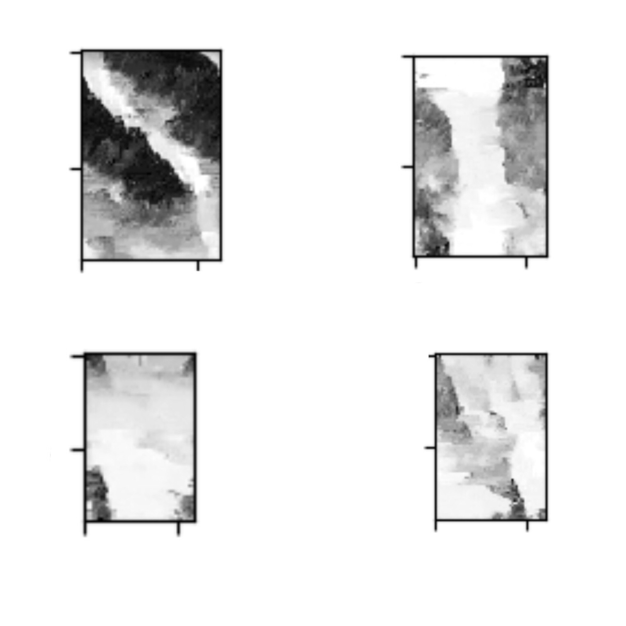 Samples of grayscale_rnn's output after approximately 1000 training epochs