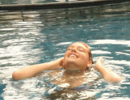 Going to the pool with breast implants