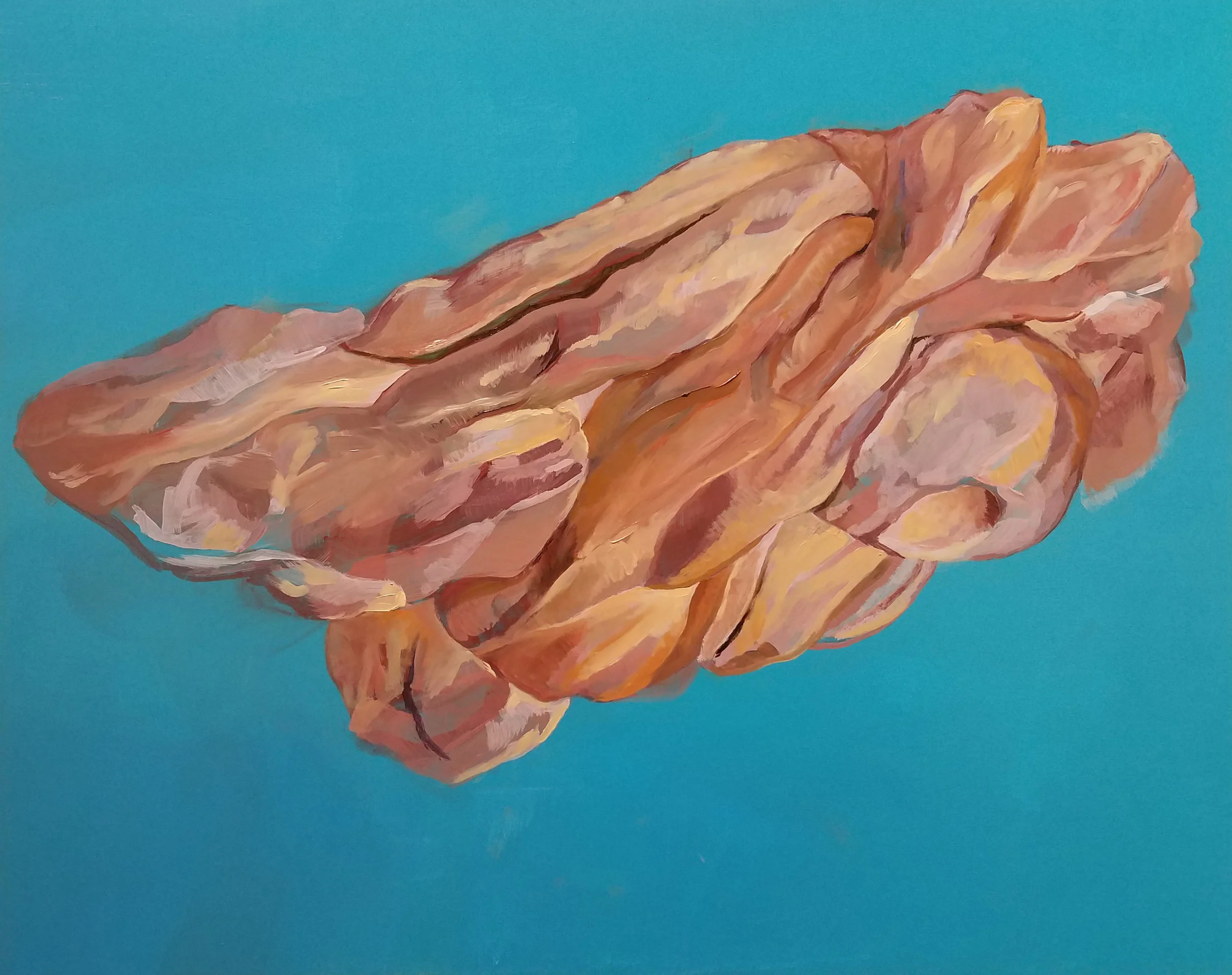 Petrified Self , acrylic and oil on panel, 16” x 20”, 2017