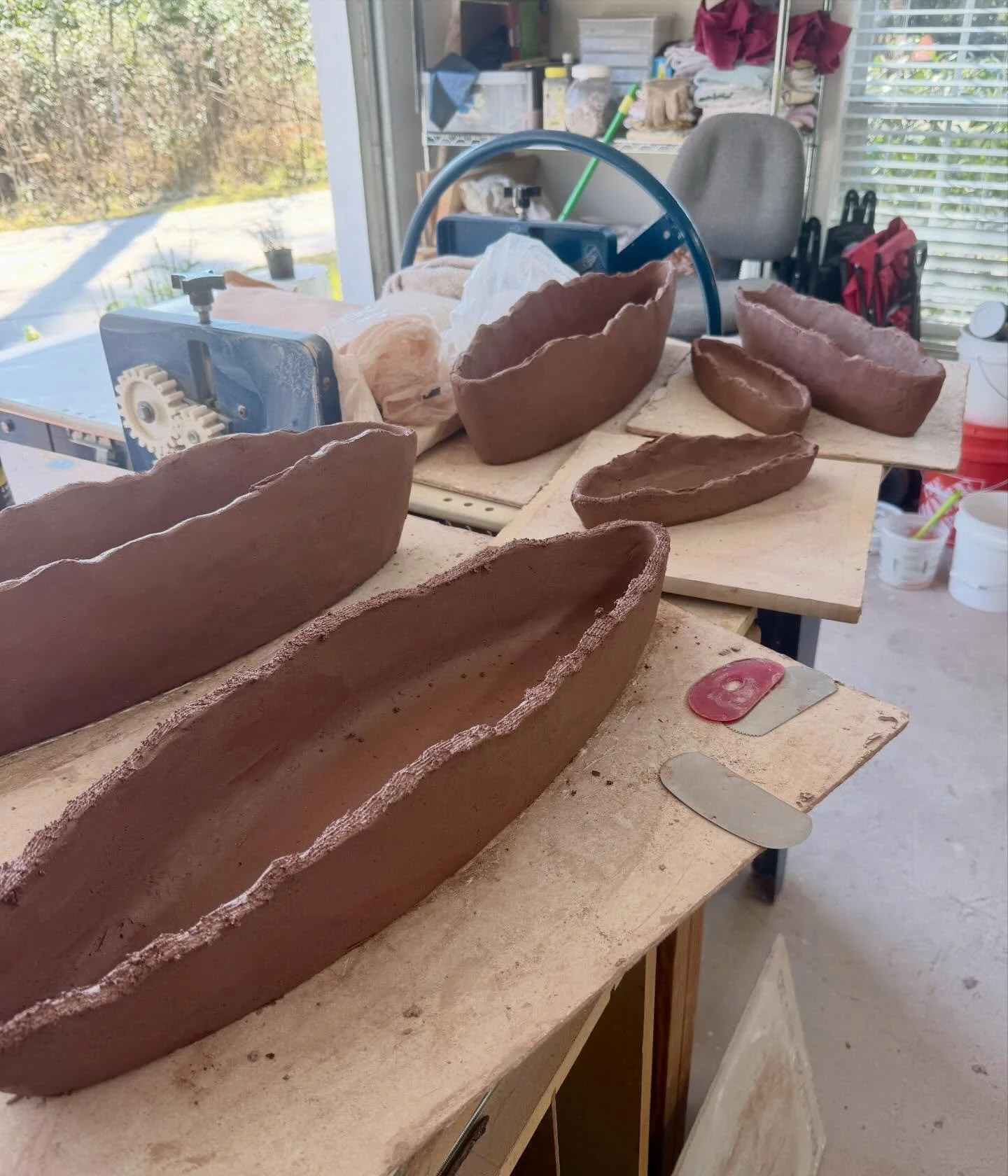 Progress pics of the Journey of these Journey boats. There&rsquo;s a lot of preplanning  and holding of visions through the process of building, first and second layers, bisque firing then adding the next layers of glaze and then finally the last fir