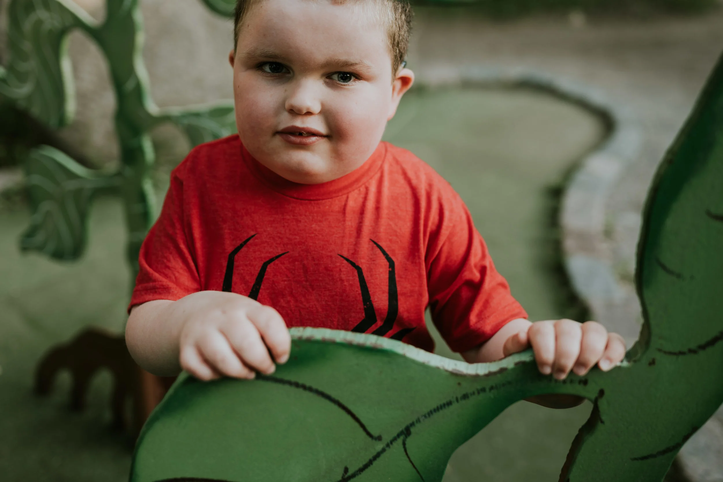 little boy wearing Spiderman t-shirt - Minnesota Kid Photographer