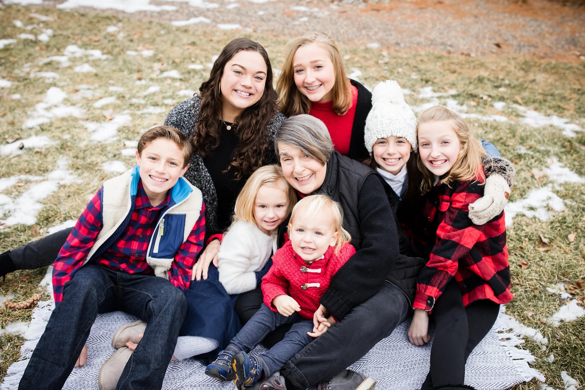 Grandma surrounded by her grandchildren - Minneapolis family photography
