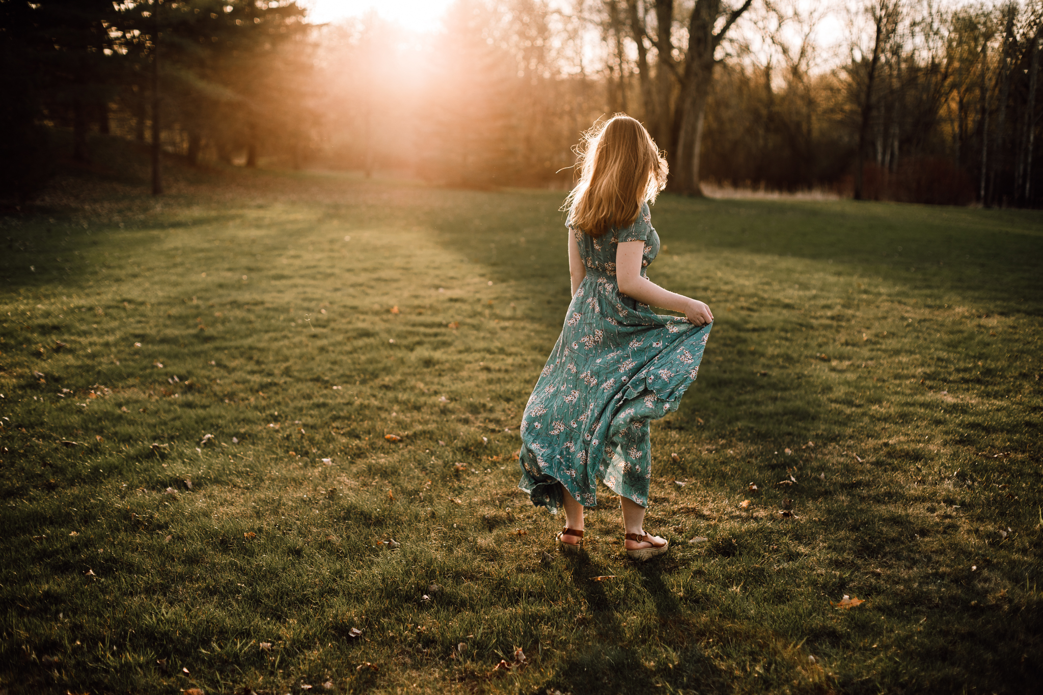dancing woman in spring field - AMG Photography