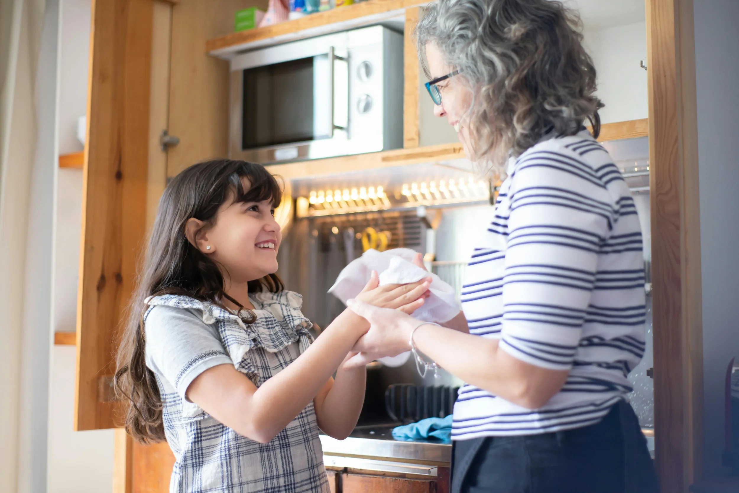 Happy child with parent