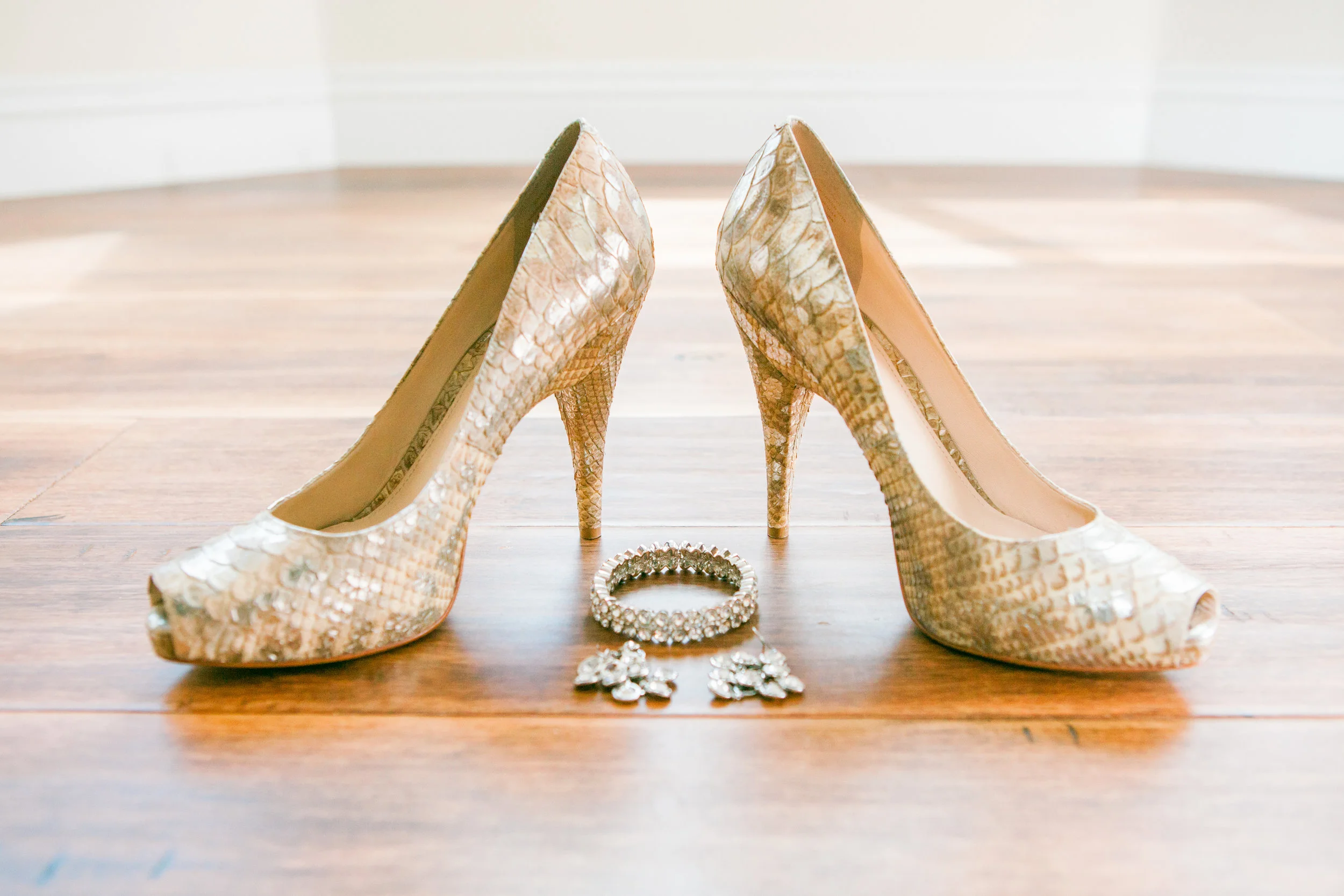 Bride's Shoes and Jewelry Photography
