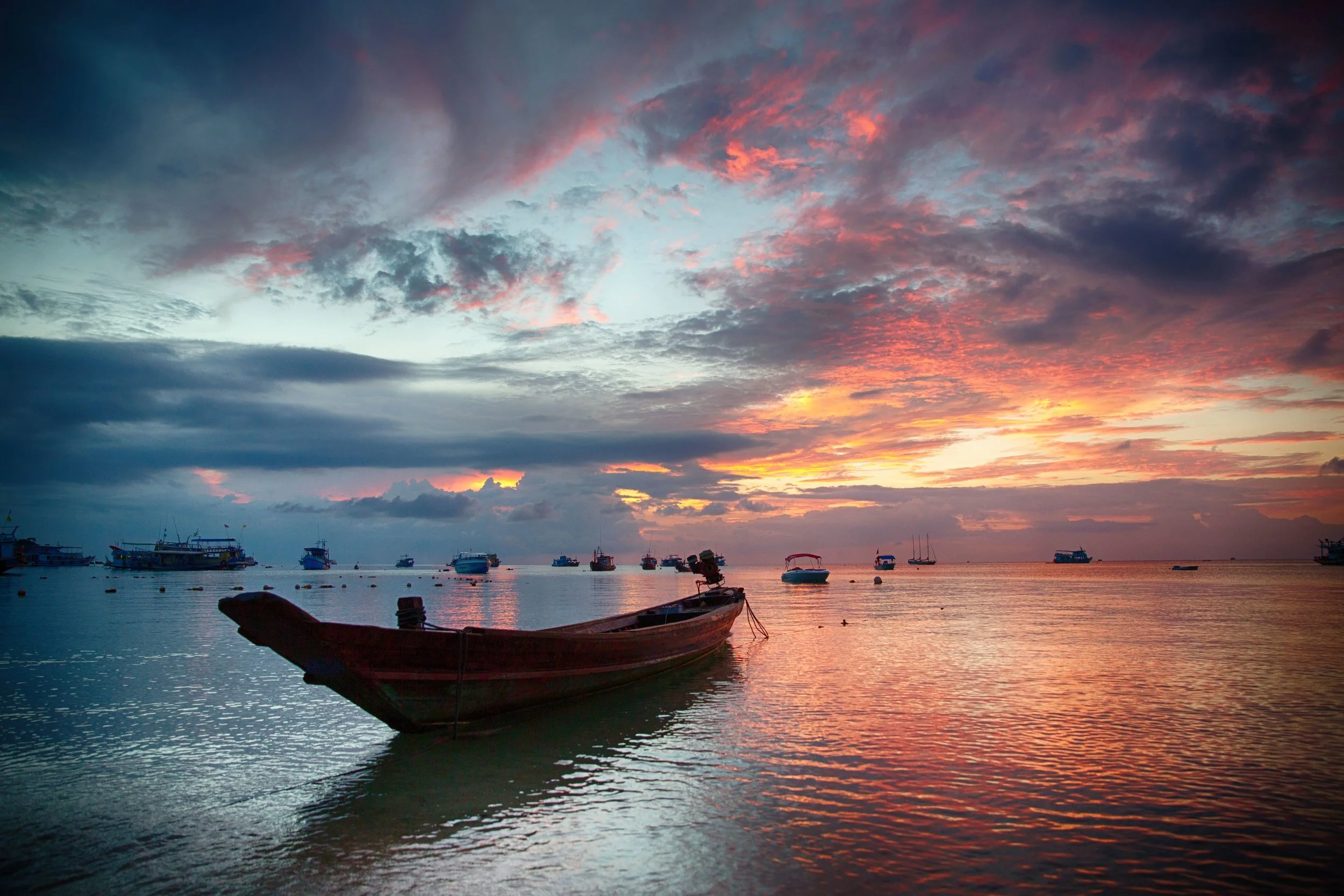 A boat in the sunset of Bali
