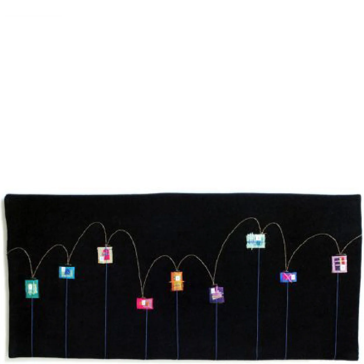 ONE STEP AT A TIME , 2003 Because life is a process. Hand-dyed silks, velveteen, thread, paper, hand quilted