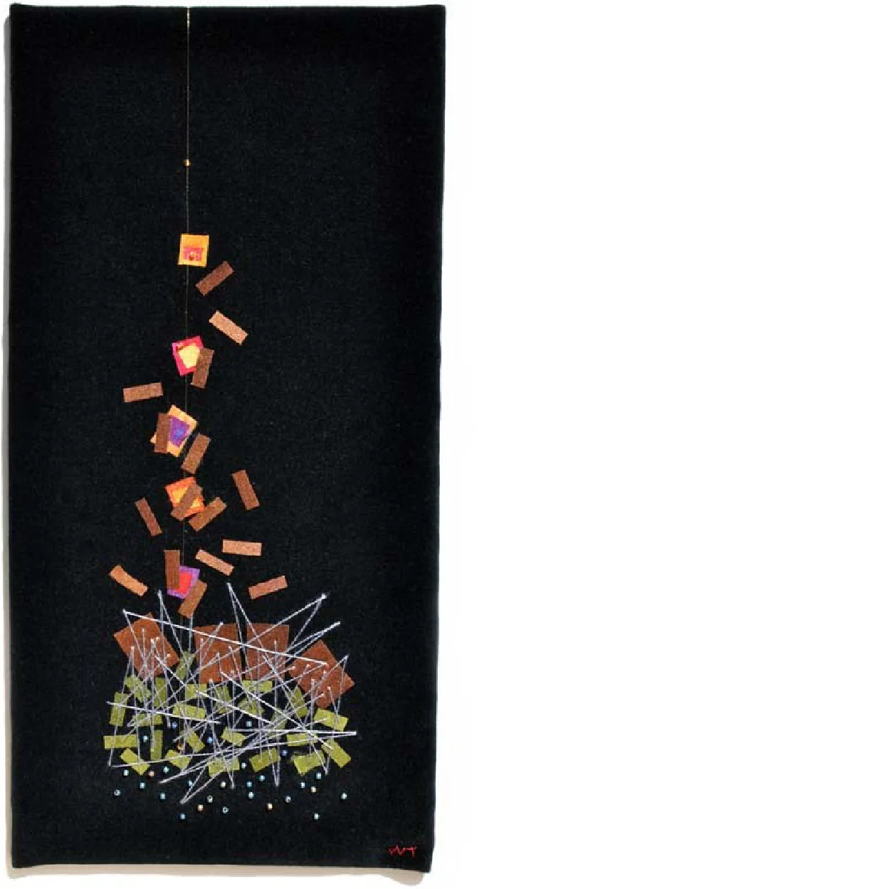 ESCAPE , 2005 Hand-dyed silks, velveteen, thread, beads, hand quilted