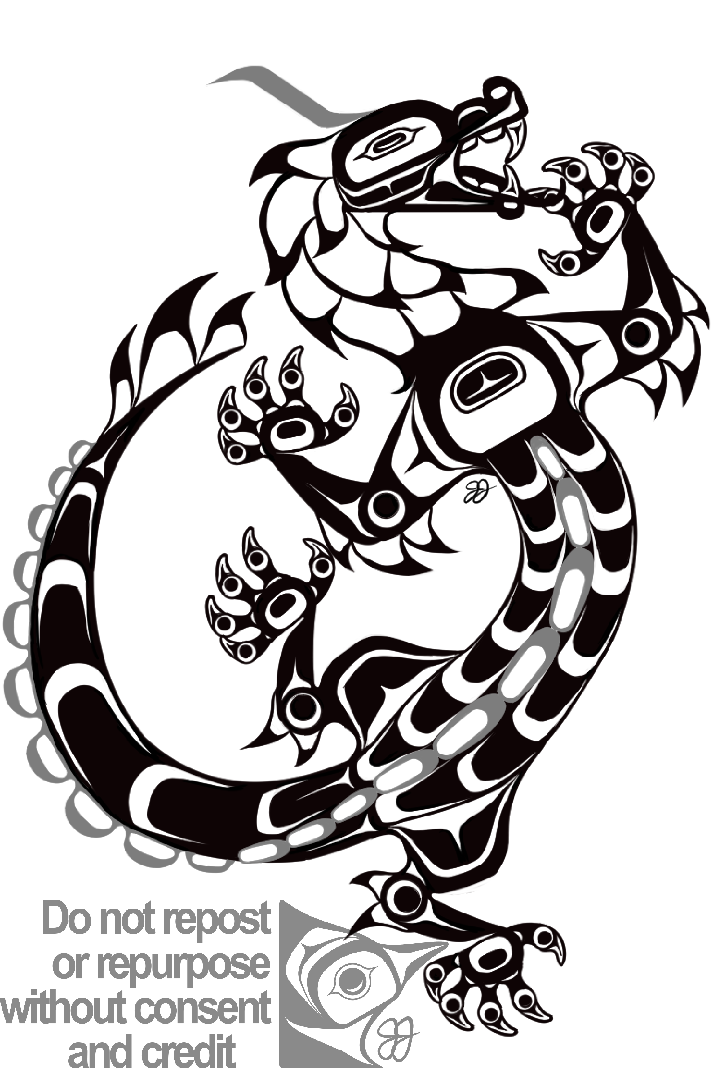 wood dragon formline - greyscale - watermarked.png