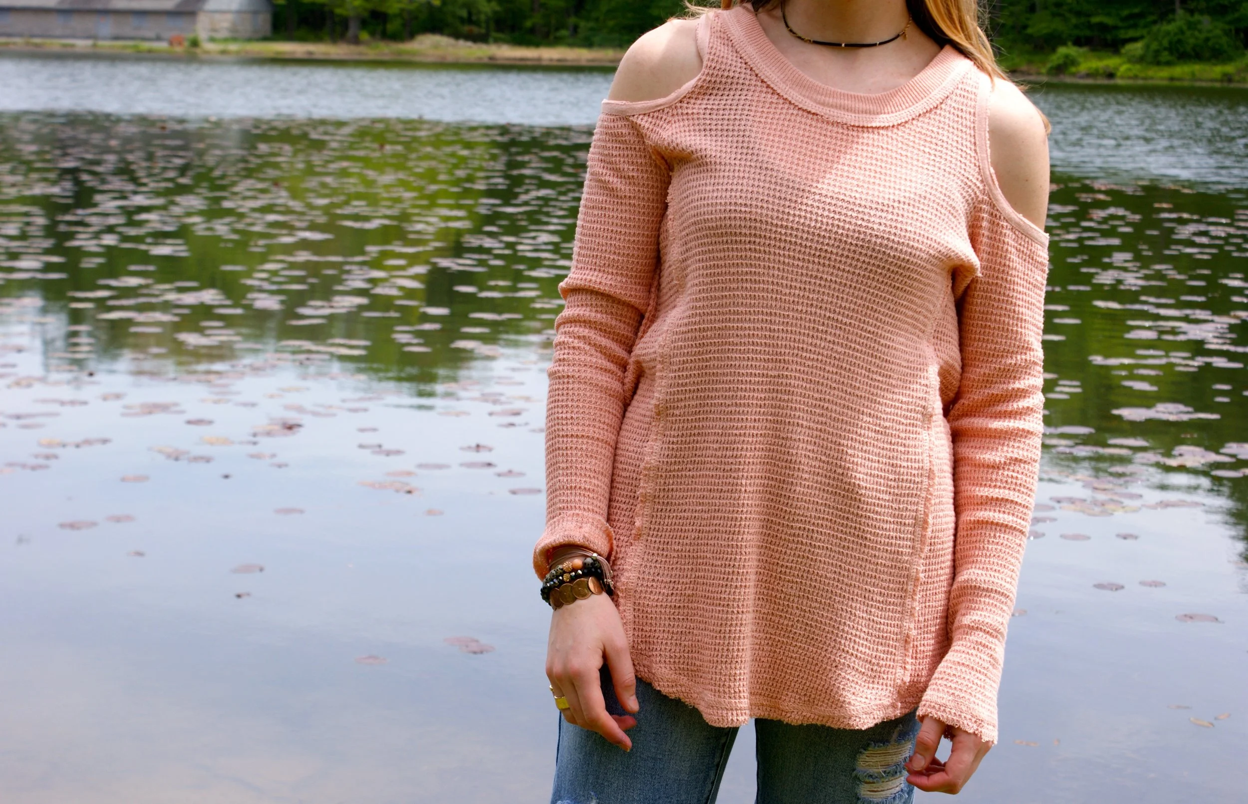 Elan Pink Peek a Boo Sweater