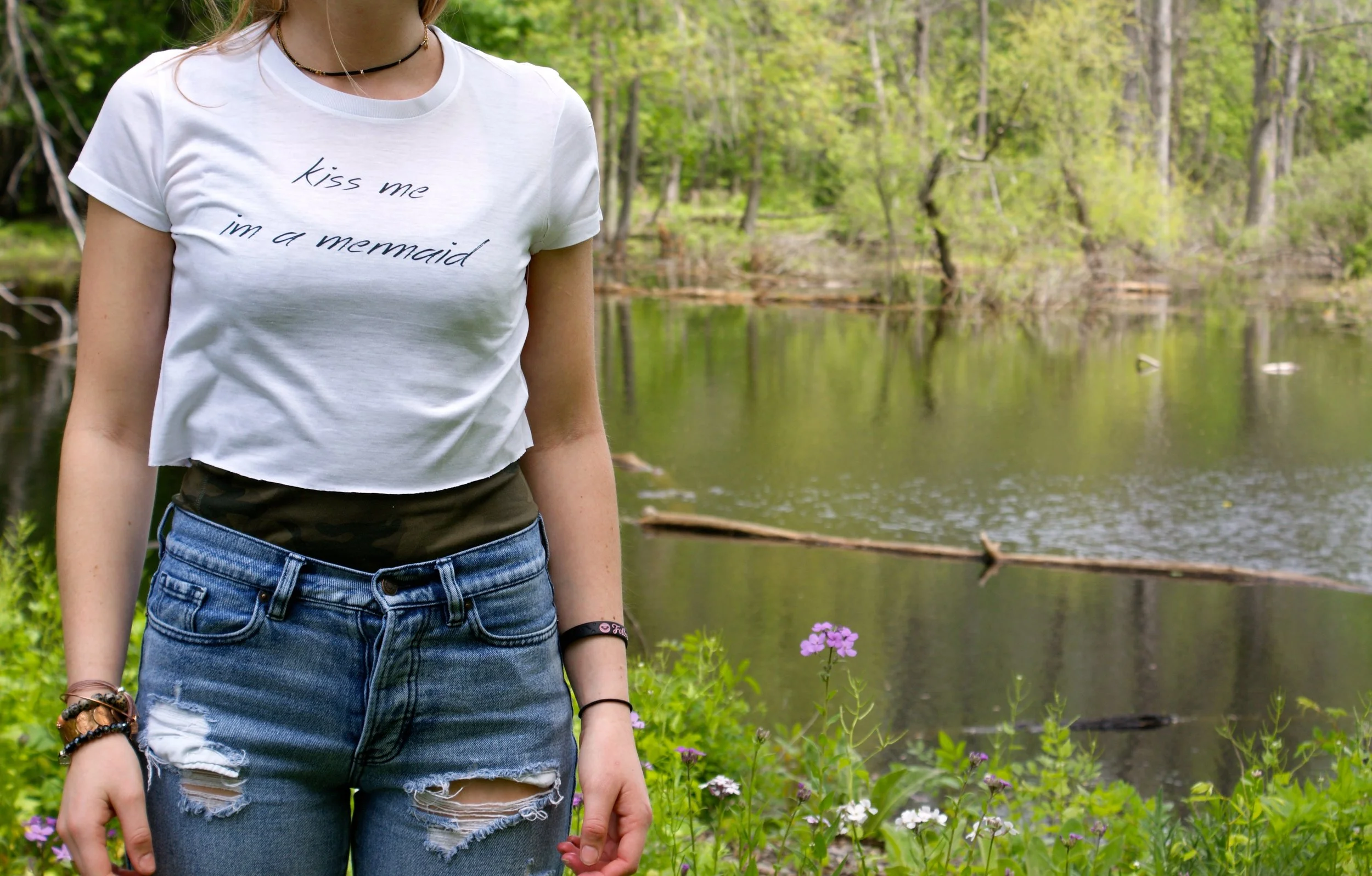 Kiss Me I'm a Mermaid Crop Top
