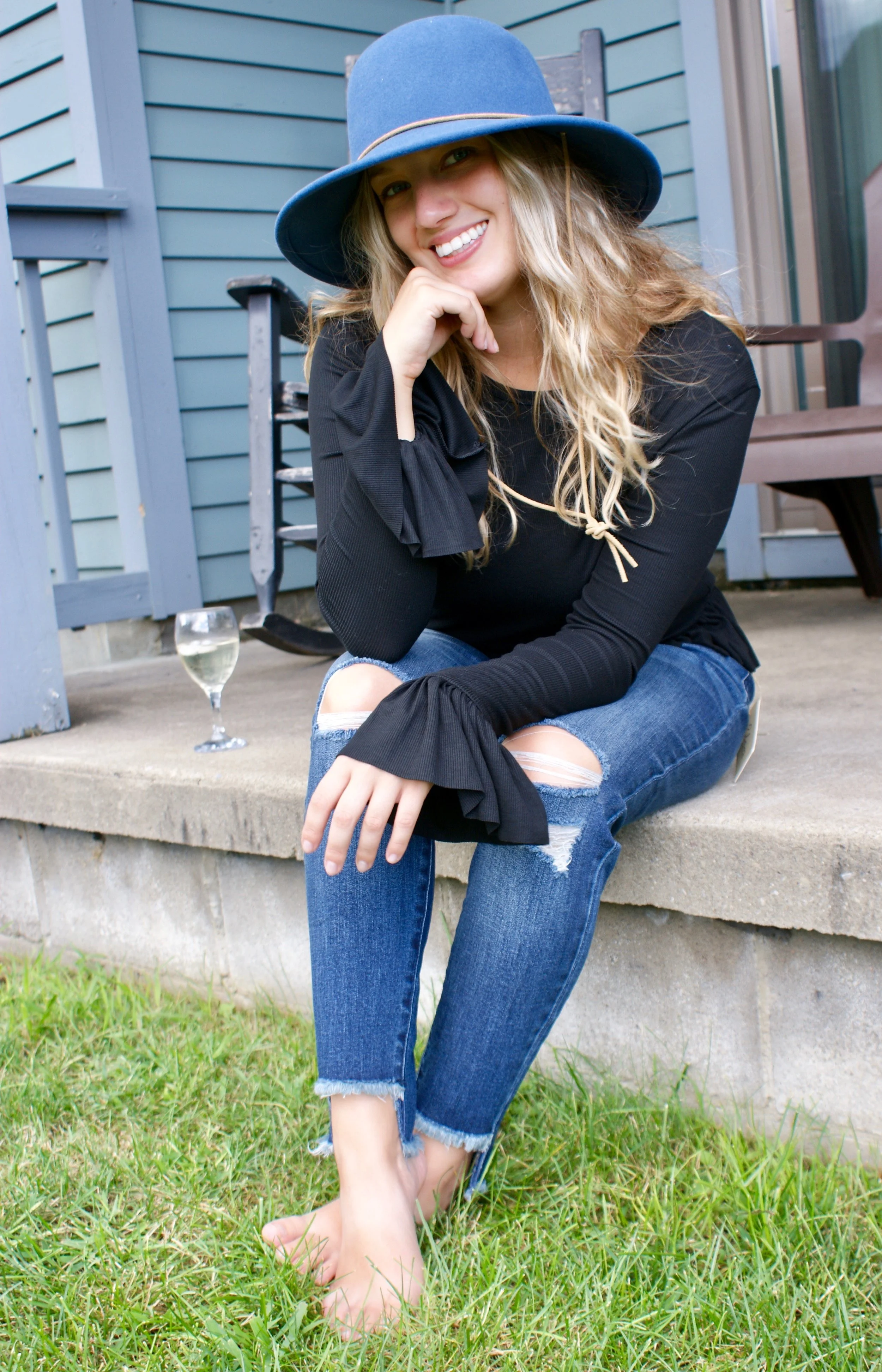 Black Ruffle Longsleeve