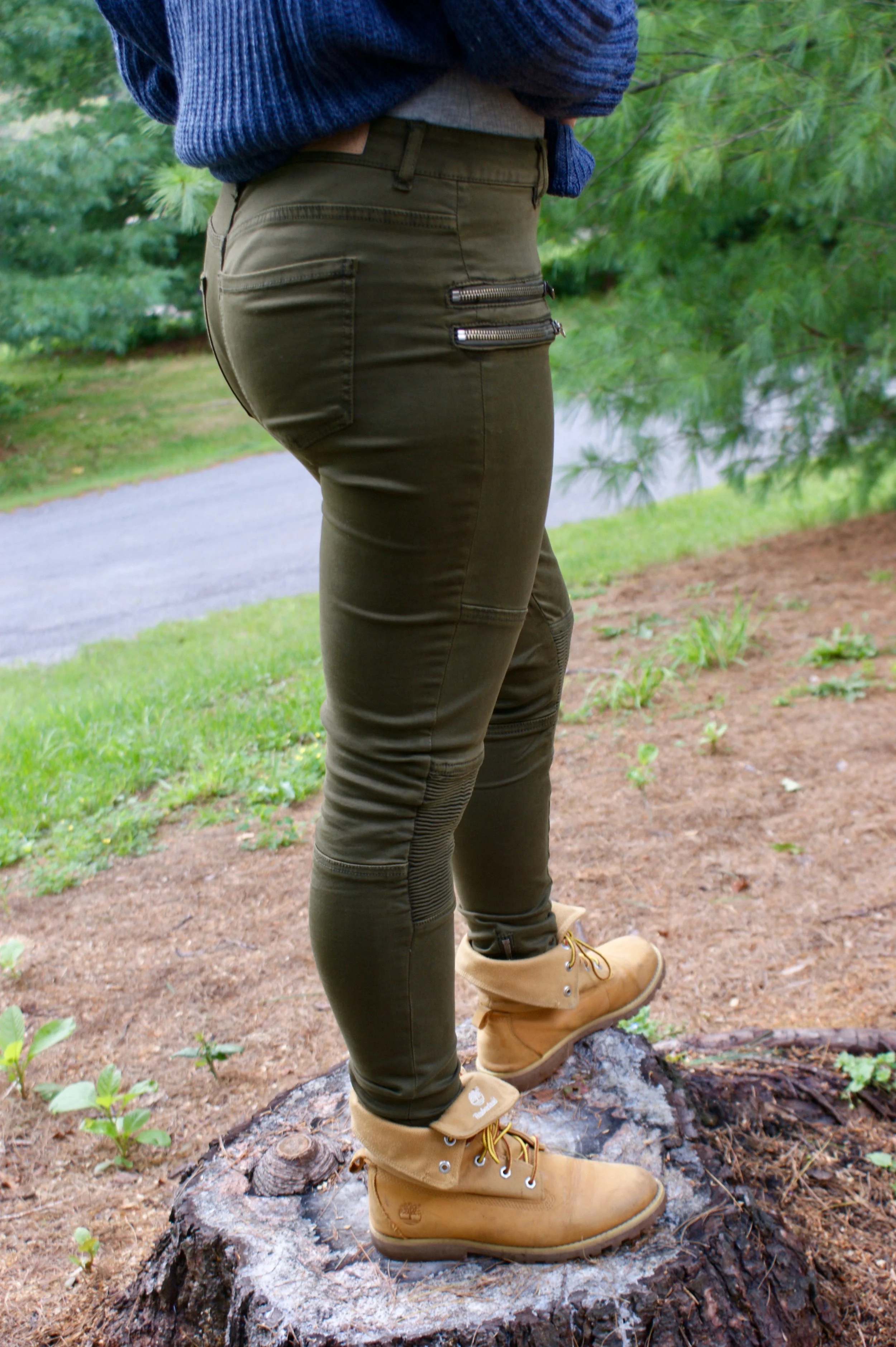 Olive Moto Inspired Jegging