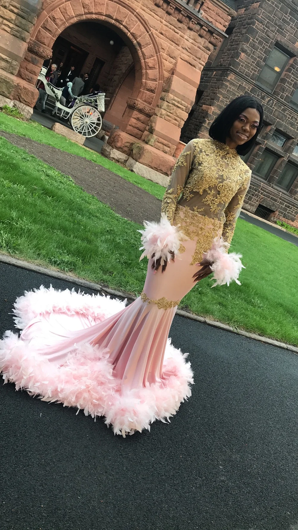 strapless open back dress Lace-Up Back Long Sequin-Print Mermaid Prom Dress