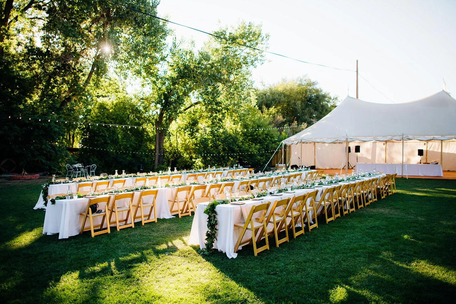 A combination of loose greenery and garland.
