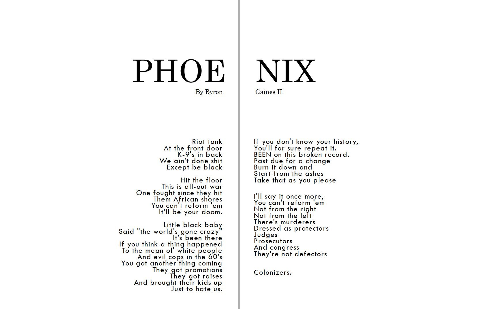 Phoenix by Byron Gaines II $35