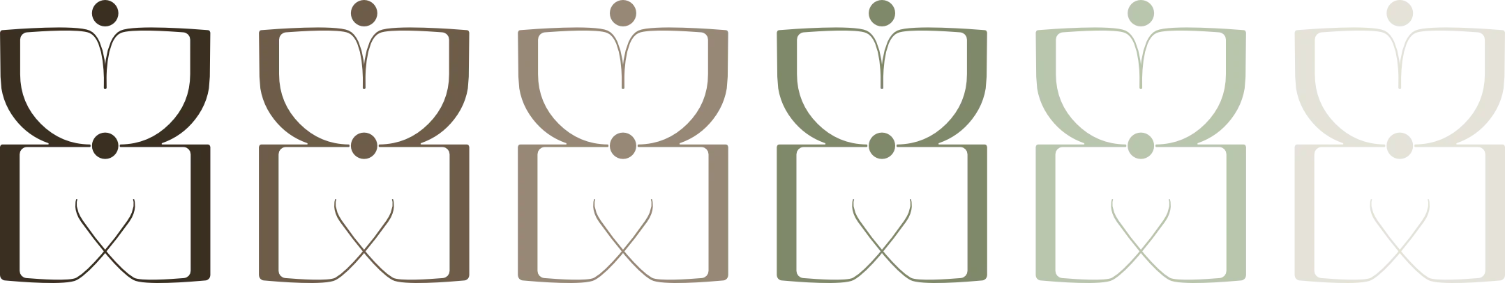 Logo mark / pitorial mark is an abstracted butterfly. repeated in the brand colors.