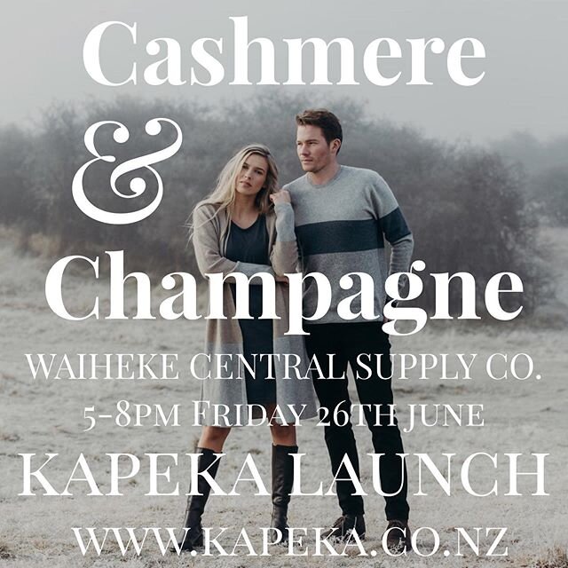 If you&rsquo;re on Waiheke Island and partial to Cashmere and Champagne call in and see us for beautiful Champagne and luxurious Cashmere knitwear from Kapeka. 
Make winter a pleasure
@waihekecentralsupplyco 
Friday 26th of June from 5-8
We look forw