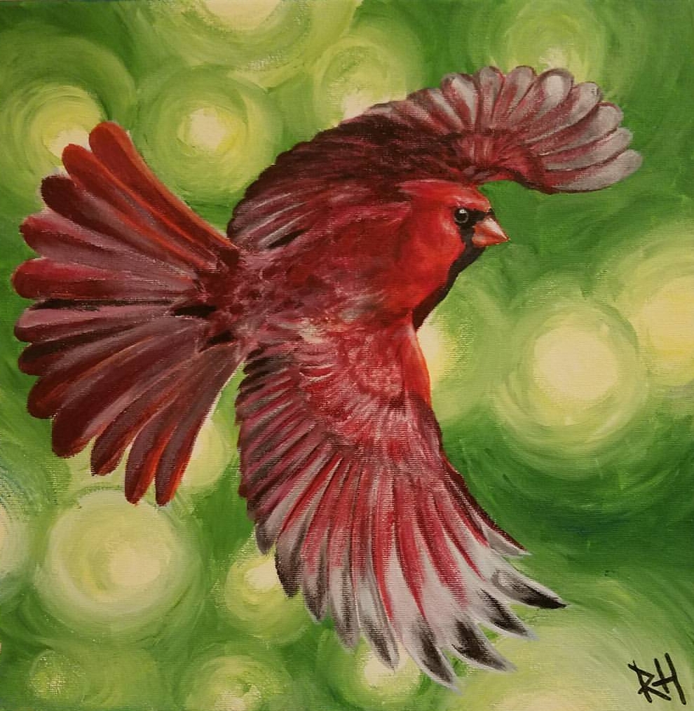 Holiday Cardinal, 12"x12"