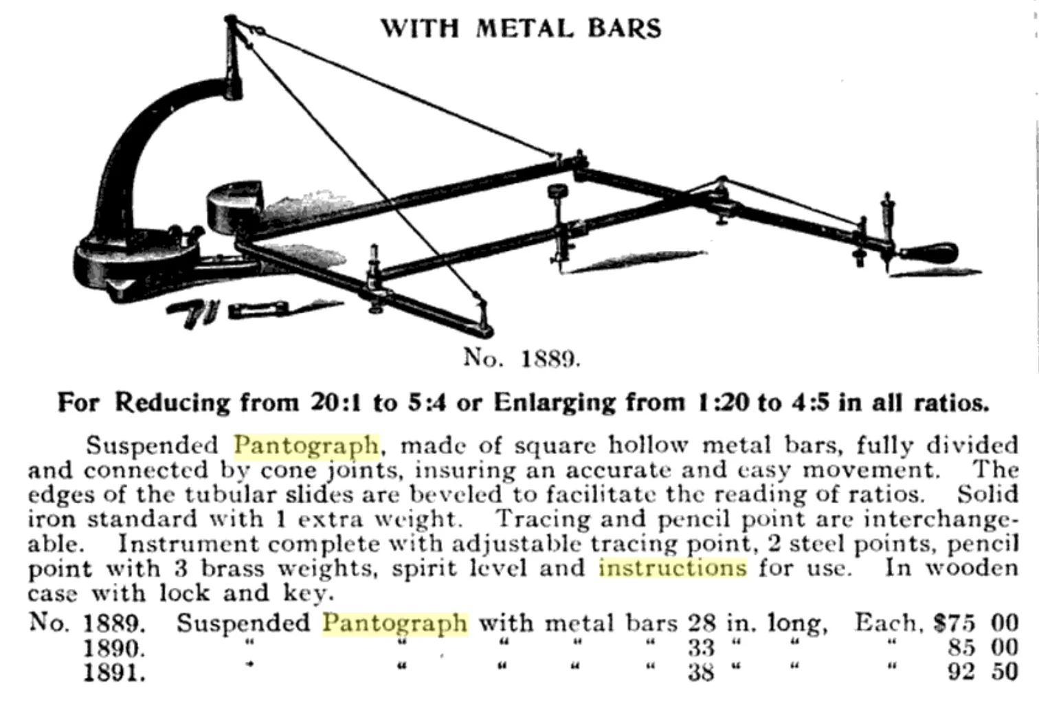 Suspended Pantograph