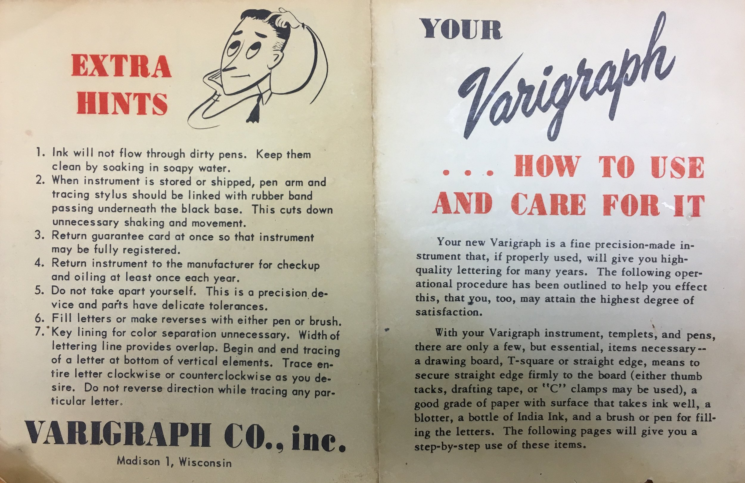 Varigraph Instruction Pamphlet