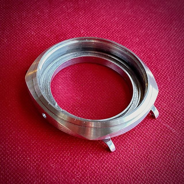 Some of the final watch parts are here. @bjasemian machined the dial, shown here with a bronze accent ring being test fit. Started polishing the case and case back. 
#watchmaking #watch #watches #independentwatchmaking #retrowatch #andrejorts
