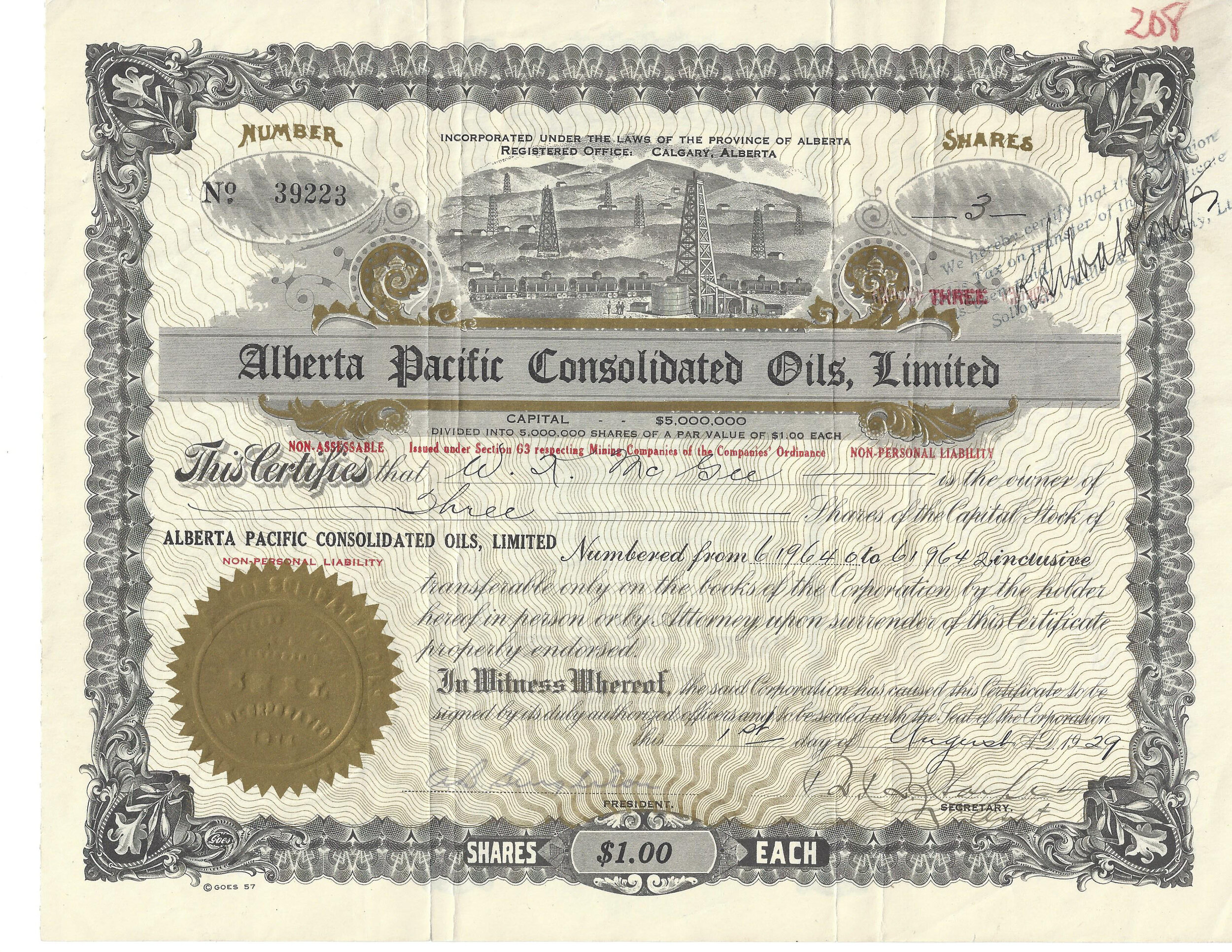 Alberta Pacific Consolidated Oils, Limited 1929 