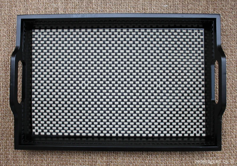 Redesigned Thrift Store Tray with Placemat and Paint | Redesigned By M