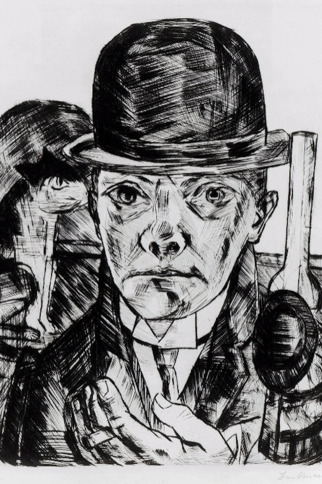 Max Beckmann, Self-Portrait in Bowler Hat, 1921.