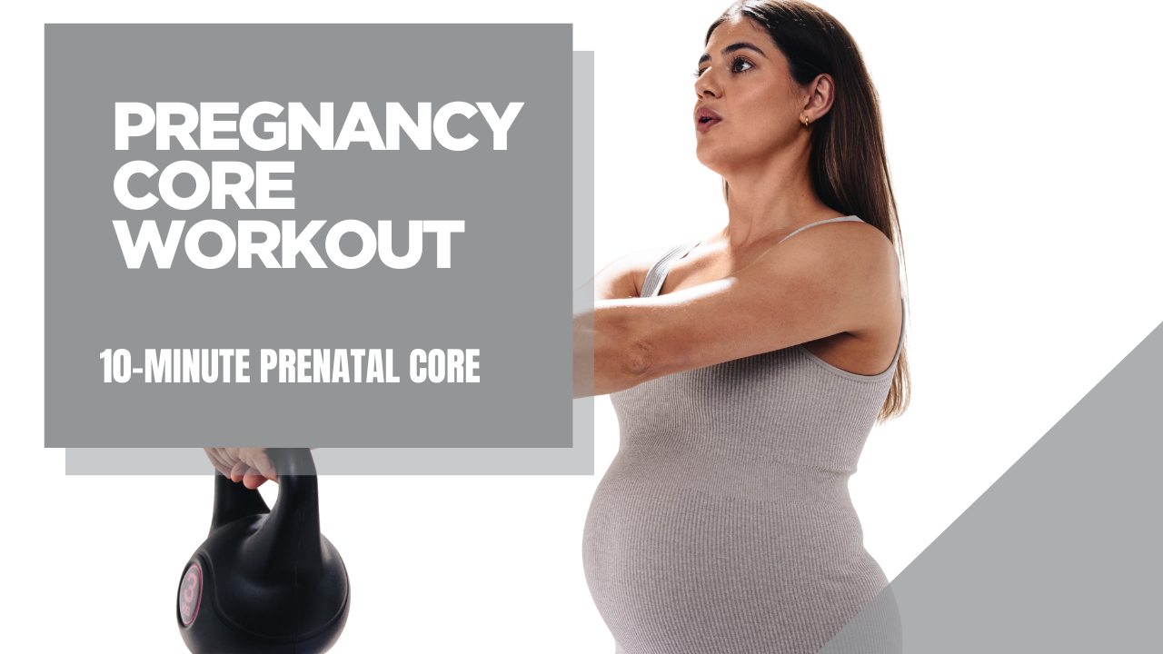 youtube thumbnail for pregnancy core workout