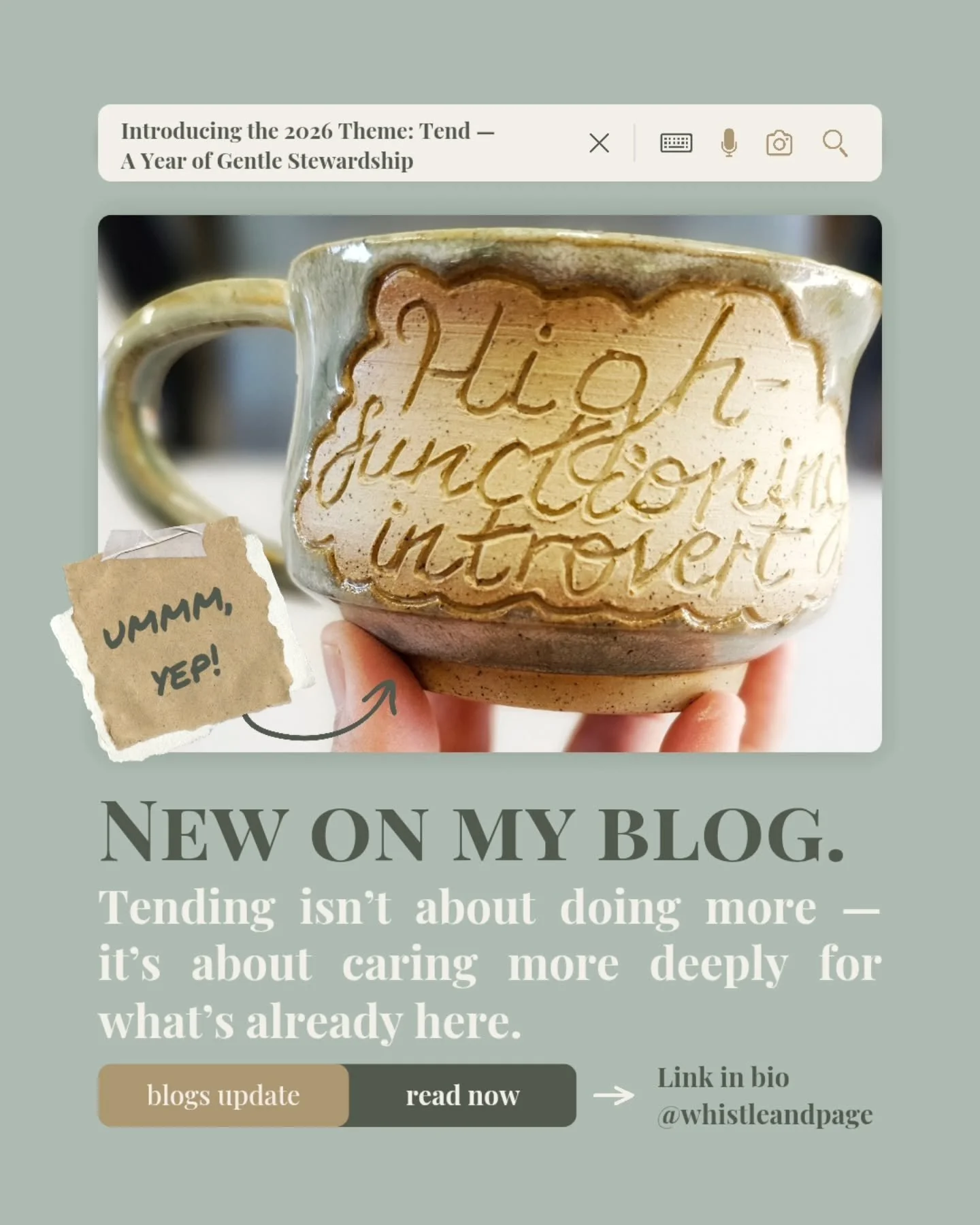 Tending doesn&rsquo;t ask us to overhaul our lives &mdash; just to honour them.

A sweet little theme for 2026 has arrived, and it&rsquo;s already reshaping the way I move through the studio, the home, and the everyday rituals that keep us grounded.
