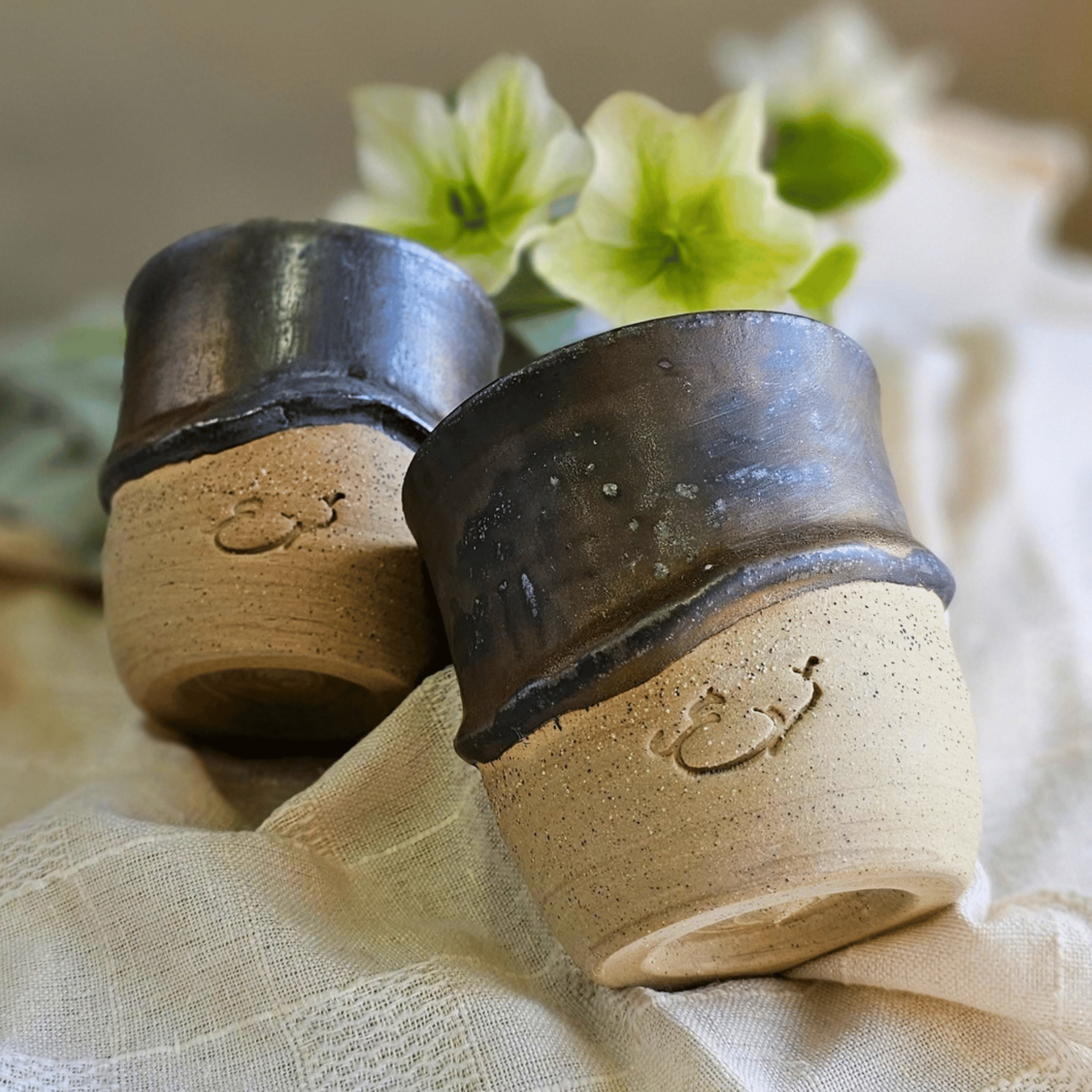 Drippy Cup_Bronze Glaze_Raw Clay exterior_Layflat.png