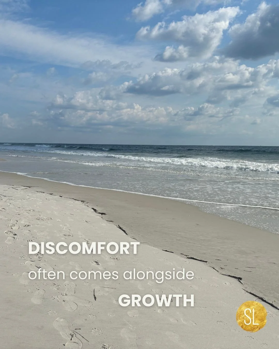 Pushing up against your growth edge will most likely feel uncomfortable. ⁠
⁠
What if we reframe this feeling?⁠
⁠
What if we could cultivate safety IN the discomfort? ⁠
⁠
Rather than feeling discomfort and labeling it as &lsquo;something is wrong&rsqu