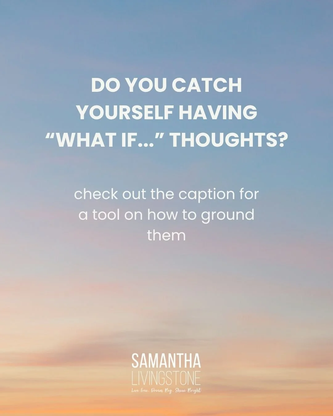 &ldquo;What if I fall short?&rdquo;⁠
⁠
&ldquo;What if it doesn&rsquo;t work out?&rdquo;⁠
⁠
What ifs are connected to worry.⁠
⁠
And worry is often a sign that we care.⁠
⁠
It can also be a sign that the body has detected challenge or threat &mdash; eve