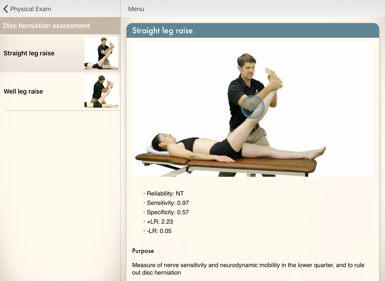 Links examination to treatment and therapeutic exercises