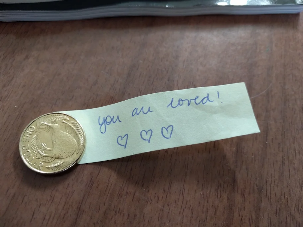 Found on the bottom step when I closed up this afternoon.