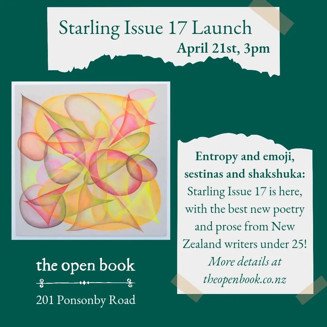 Next up on our events calendar is the much anticipated launch of Starling Issue 17, in exactly a week! We've hosted @starlingmagazine for their past few launches and every time The Open Book is packed to the brim with talented young poets and the tau