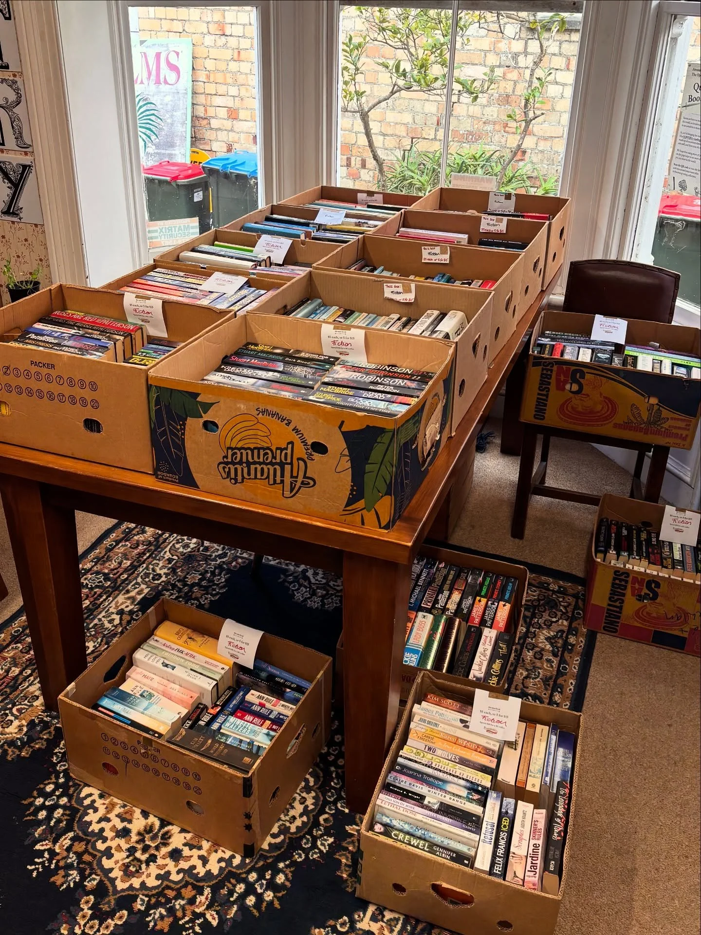The banana boxes are out which means our quarterly clearance sale is on! Clearance books are $5 each or 5 for $15 - today only! Spend $30 and get a barista coffee for just $2, plus there&rsquo;s homemade biscotti!

Make sure to check out the other ac