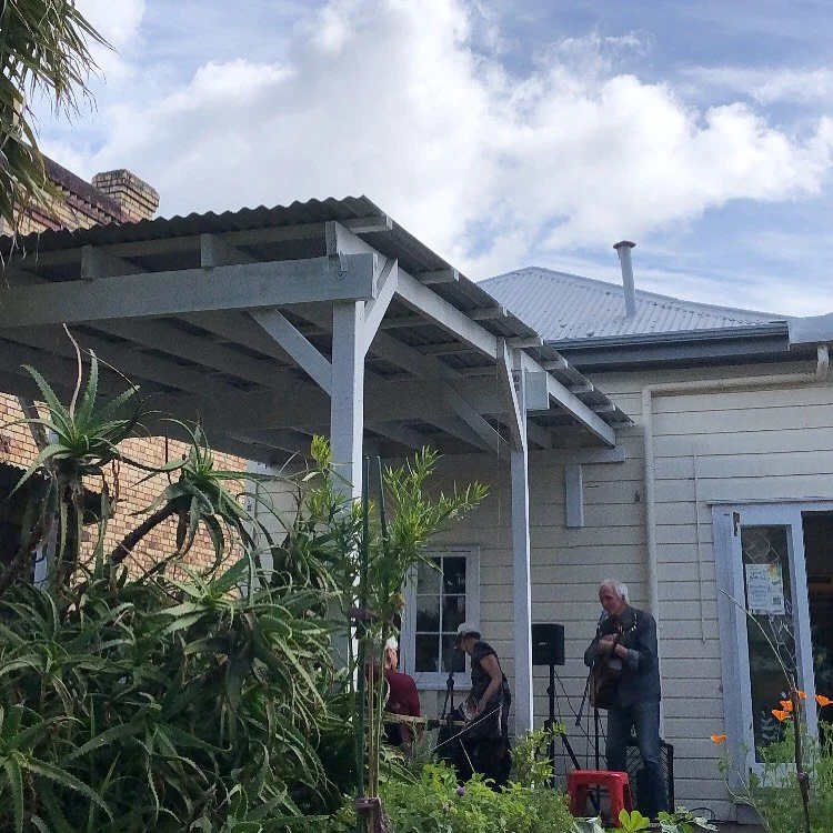 music and poetry in the garden 🌱🌿

Mark and Brenda brought magic to our backyard last weekend and it was wonderful. Hidden from the camera are about 20 people sitting in the shade hanging on Mark&rsquo;s every word and note. 

We are now carrying s