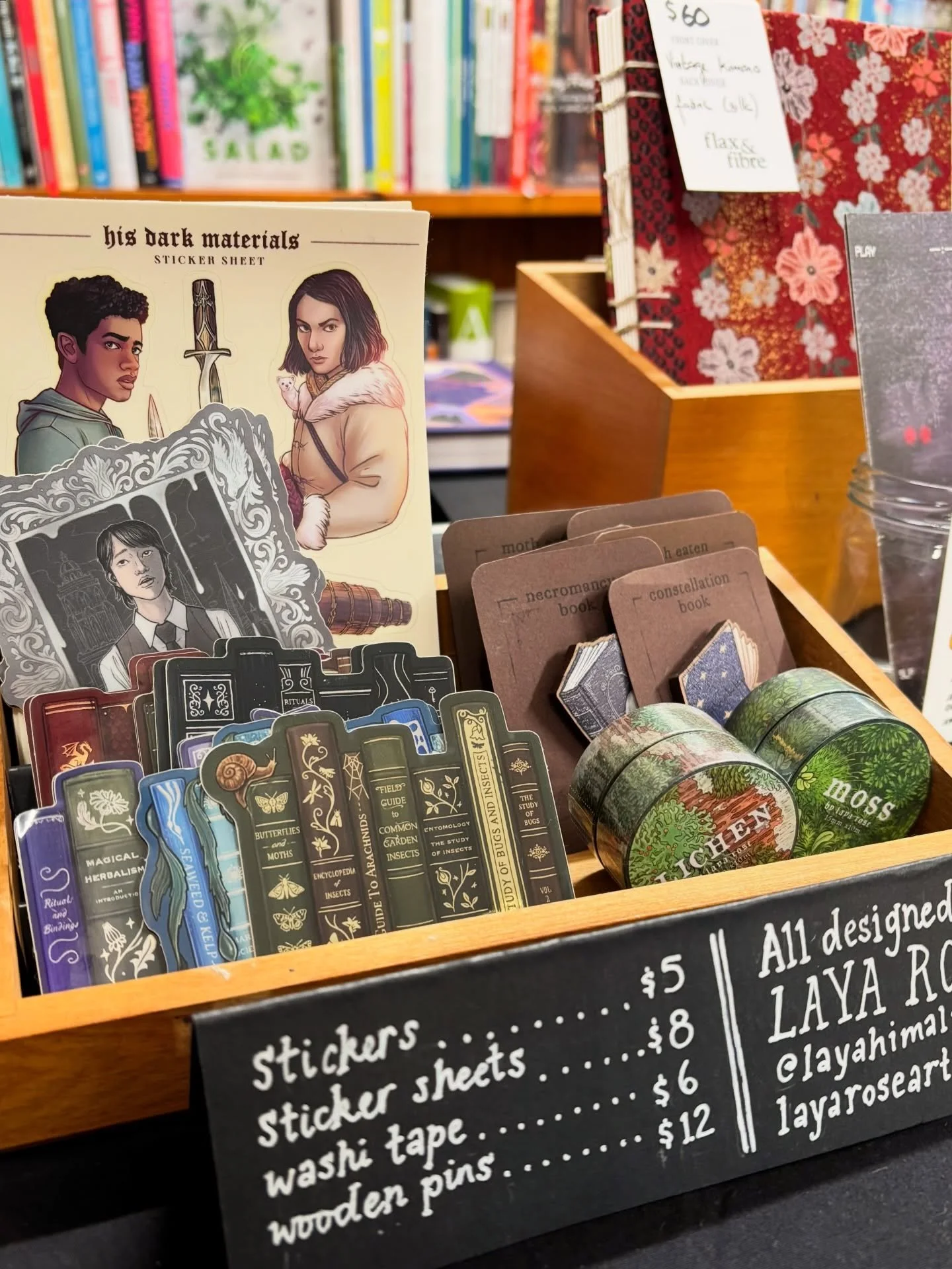We&rsquo;ve got lots of fun new things in store &ndash; stickers, bookmarks, handmade journals and more! 

We&rsquo;ve restocked @layahimalaya bookmarks including new designs, and some of their book and fantasy-themed stickers and pins. Plus washi ta