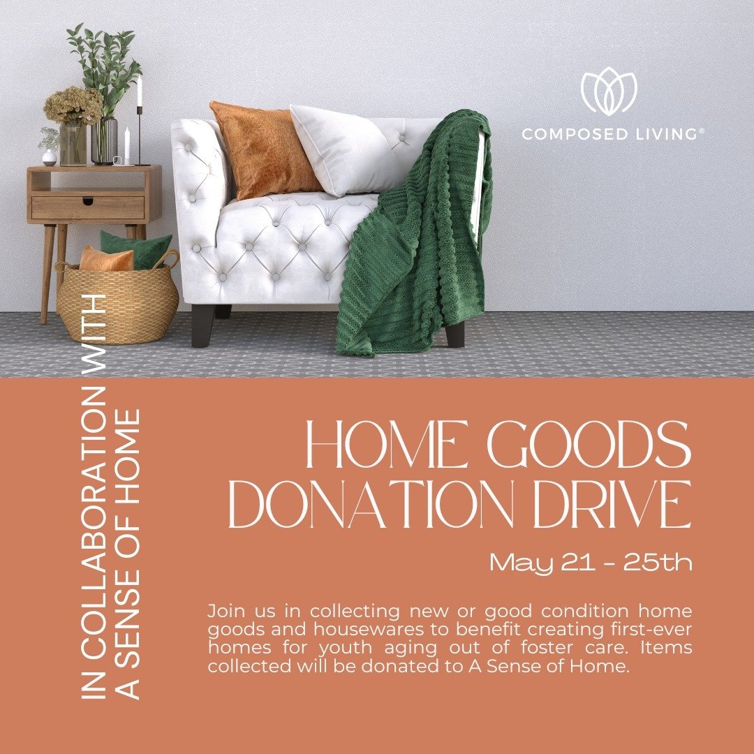 Mark your calendars! We're collecting home goods to help further the mission of @asenseofhomeorg as they create first-ever homes for aged out foster youth. Drop off your donations at the shop Tuesday-Saturday 10-4, or DM me if you need to drop off ou
