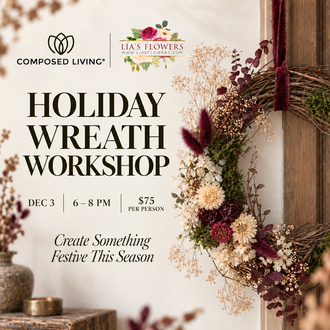 12/3: Holiday Wreath Workshop