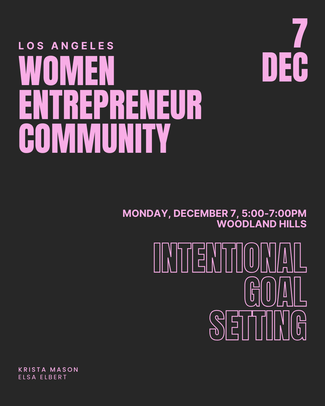 12/7: Women Entrepreneur Community