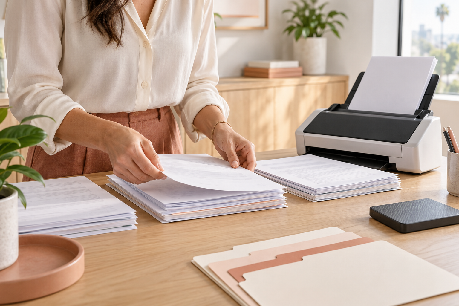 Professional household document scanning and organization in Los Angeles