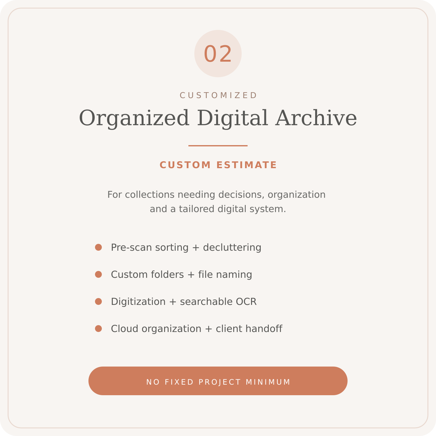 Organized digital archive service for photos and documents in Los Angeles