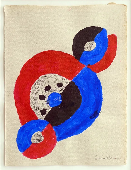 Sonia Delaunay-Terk : Untitled, gouche, undated, signed 9 x 7 inches