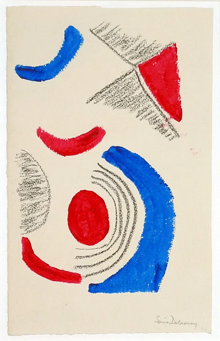 Sonia Delaunay-Terk : Untitled, undated, gouche, signed 9 x 7 inches