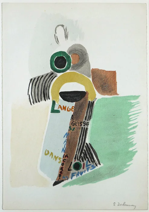Sonia Delaunay-Terk : Untitled (danse costume design), undated, lithograph, signed, 11.25 x 7.5 inches